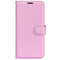 Xiaomi Poco F4 Litchi Læder Flip Cover m. Pung - Lyserød