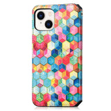 iPhone 14 Plus Mønster Leather Flip Cover m. Kortholder - Magic Universe