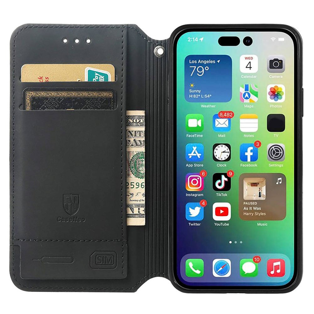 iPhone 14 Plus Mønster Leather Flip Cover m. Kortholder - Magic Universe