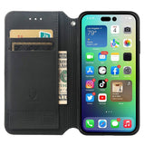 iPhone 14 Plus Mønster Leather Flip Cover m. Kortholder - Magic Universe