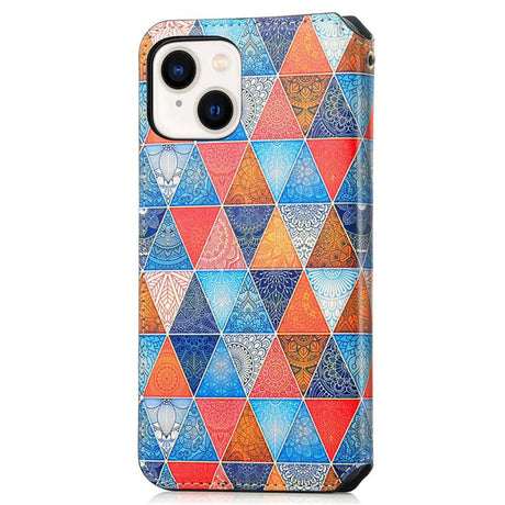 iPhone 14 Plus Mønster Leather Flip Cover m. Kortholder - Mandala