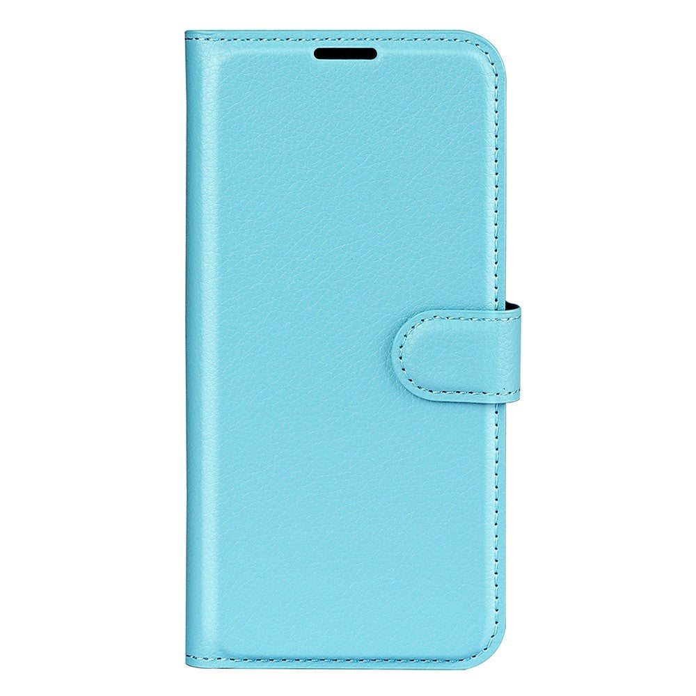 Xiaomi Poco F4 GT Litchi Leather Flip Cover m. Lommebok - Lyseblå
