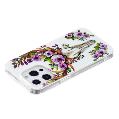 iPhone 14 Pro Fleksibelt TPU-plastbakdeksel - Flower Deer
