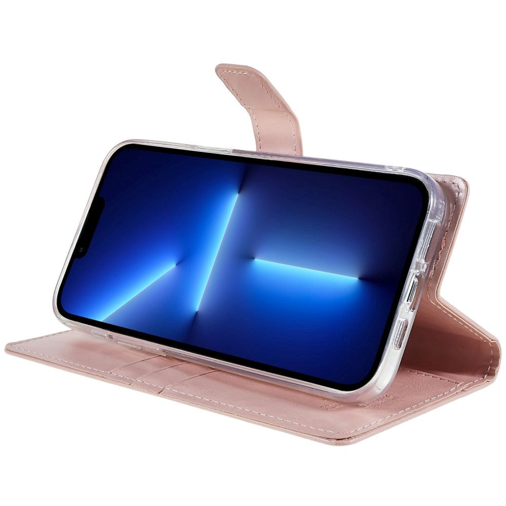 iPhone 14 Pro GOOSPERY Blue Moon Leather Flip Cover m. Lommebok - Rosa
