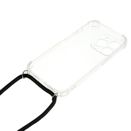 iPhone 14 Pro Fleksibelt Plastik Bagside Cover m. Snor / Strop - Gennemsigtig