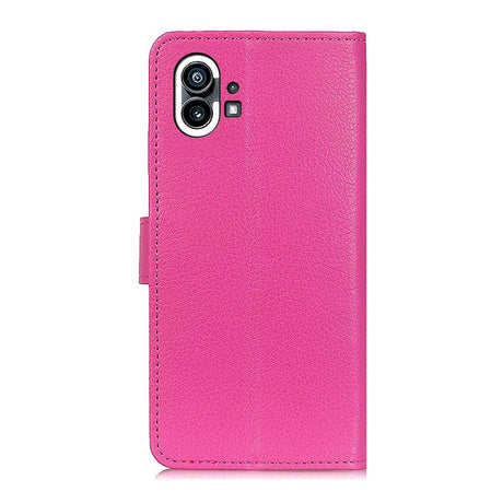Ingenting Telefon (1) Leather Flip Cover m. Lommebok og magnetisk lukking - Rosa