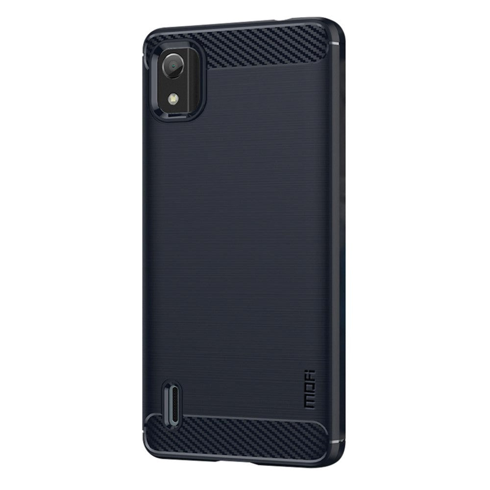 Nokia C2 2nd Edition Mofi børstet karbonfiber fleksibelt plastbakdeksel - blå