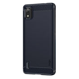 Nokia C2 2nd Edition Mofi børstet karbonfiber fleksibelt plastbakdeksel - blå