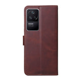 Xiaomi Poco F4 Leather Flip Cover m. Lommebok og stropp - brun