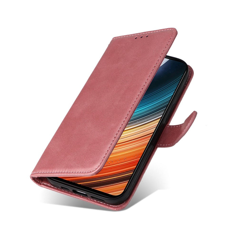 Xiaomi Poco F4 Leather Flip Cover m. Lommebok og stropp - Rose gull