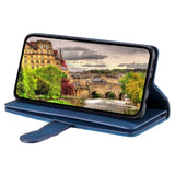 iPhone 14 Leather Flip Cover m. Lommebok og magnetlås - blå