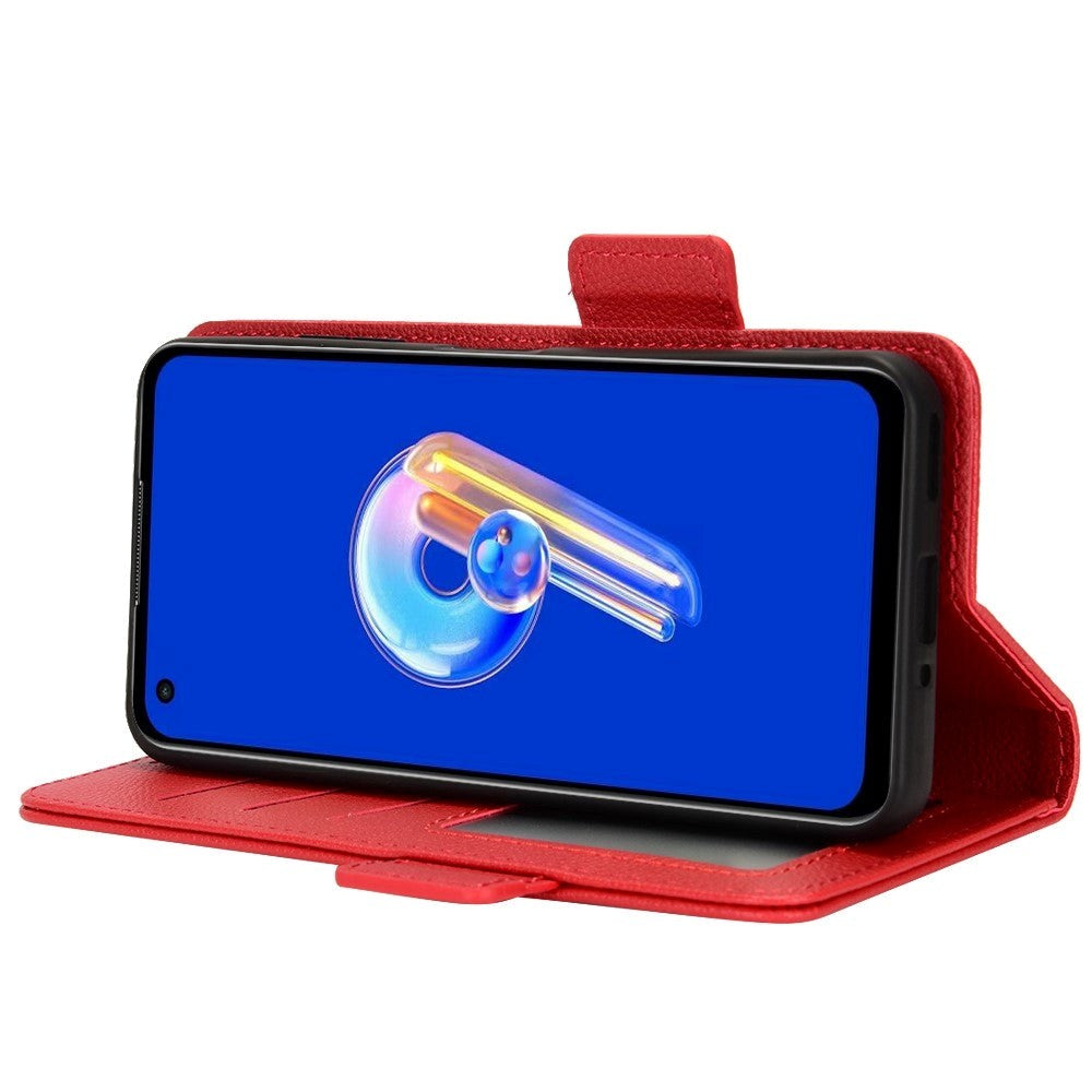 Asus Zenfone 10/9 Neutral Leather Flip Cover m. Lommebok - Rød