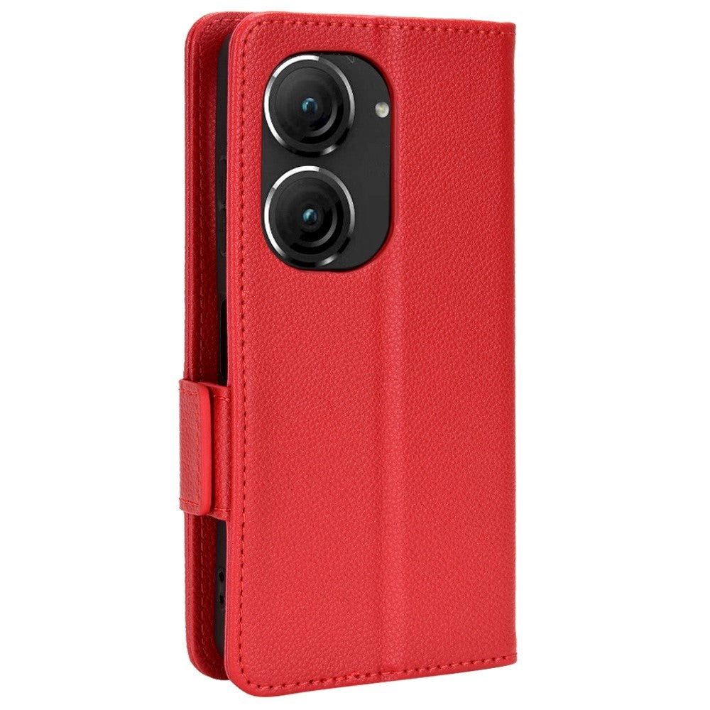 Asus Zenfone 10/9 Neutral Leather Flip Cover m. Lommebok - Rød