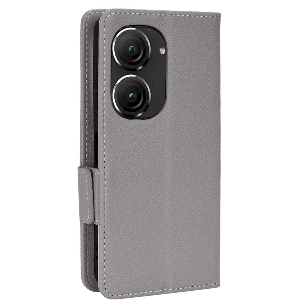 Asus Zenfone 10/9 Neutral Leather Flip Cover m. Lommebok - Grå