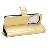 Asus Zenfone 10 / 9 Leather Flip Cover m. Lommebok og stativfunksjon - Gull