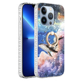 iPhone 14 Pro fleksibelt plastdeksel m. Ring- og stativfunksjon - Hval