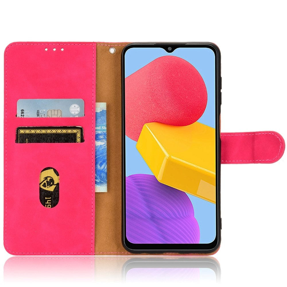 Samsung Galaxy M13 Leather Flip Cover m. Lommebok og magnetisk lukking - Rosa