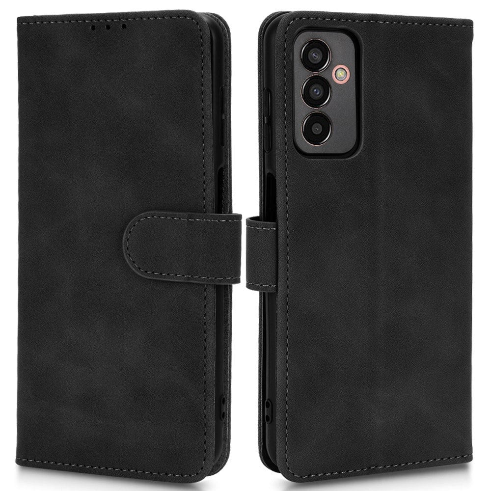 Samsung Galaxy M13 Leather Flip Cover m. Lommebok og magnetisk lukking - svart