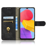 Samsung Galaxy M13 Leather Flip Cover m. Lommebok og magnetisk lukking - svart