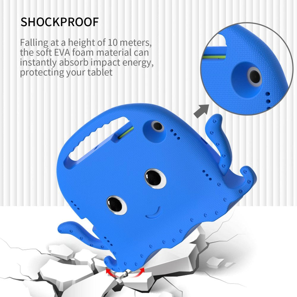 Samsung Galaxy Tab A8 10,5" (2021) barnedeksel m. stativ - blekksprut - blå