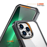 iPhone 14 Pro Hybrid Håndværker Cover m. Skærmbeskyttelse i Glas - Gennemsigtig / Sort