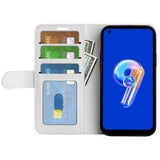 Asus Zenfone 9 Neutral Leather Flip Cover m. Lommebok - Hvit