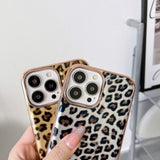 iPhone 14 Pro fleksibelt plastdeksel - Leopardmønster - Rød