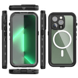 iPhone 14 Pro Redpepper IP68 Vandtæt Case - MagSafe Kompatibel - Sort / Gennemsigtig