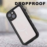 iPhone 14 Redpepper IP68 Vandtæt Case - MagSafe Kompatibel - Sort / Gennemsigtig