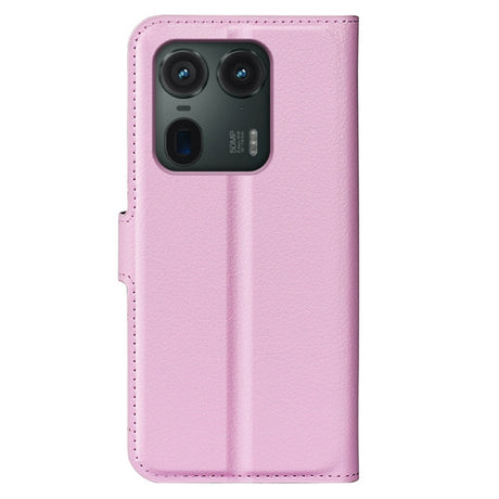 EIDERWOOD Motorola Edge 50 Ultra Litchi Leather Flip Cover m. Lommebok - Rosa
