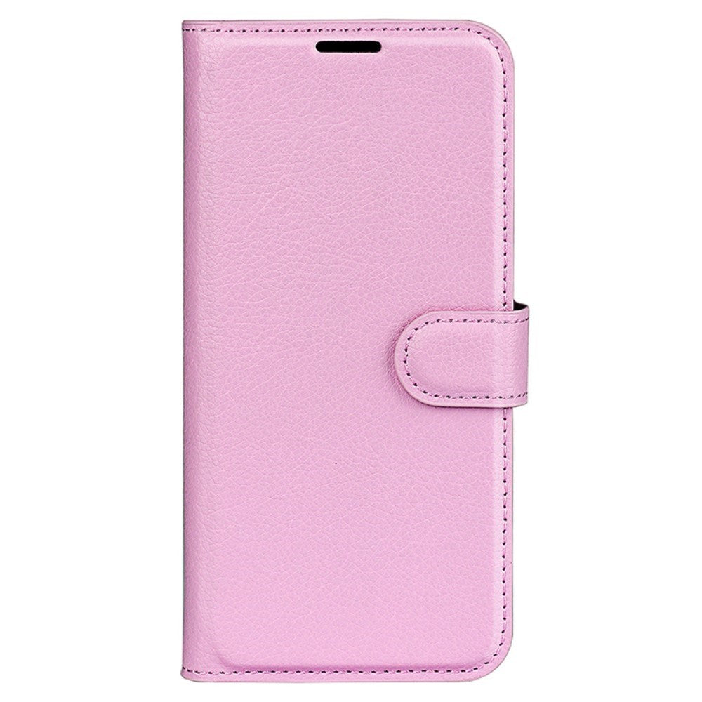 EIDERWOOD Motorola Edge 50 Fusion Litchi Leather Flip Cover m. Lommebok - Rosa