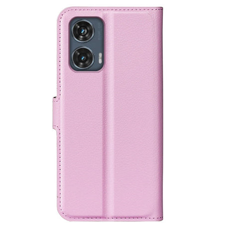 EIDERWOOD Motorola Edge 50 Fusion Litchi Leather Flip Cover m. Lommebok - Rosa