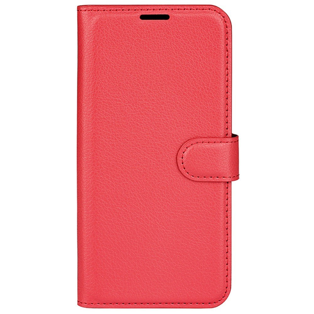EIDERWOOD Motorola Edge 50 Fusion Litchi Leather Flip Cover m. Lommebok - Rød