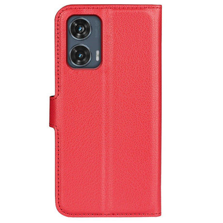 EIDERWOOD Motorola Edge 50 Fusion Litchi Leather Flip Cover m. Lommebok - Rød