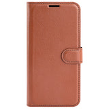 EIDERWOOD Motorola Edge 50 Fusion Litchi Leather Flip Cover m. Lommebok - Brun