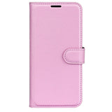 EIDERWOOD iPhone 16 Plus Litchi Leather Flip Cover m. Lommebok - Rosa