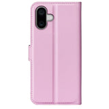 EIDERWOOD iPhone 16 Plus Litchi Leather Flip Cover m. Lommebok - Rosa