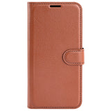EIDERWOOD iPhone 16 Litchi Leather Flip Cover m. Lommebok - Brun