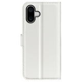 EIDERWOOD iPhone 16 Litchi Leather Flip Cover m. Lommebok - Hvit