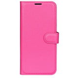EIDERWOOD iPhone 16 Litchi Leather Flip Cover m. Lommebok - Rosa
