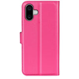 EIDERWOOD iPhone 16 Litchi Leather Flip Cover m. Lommebok - Rosa