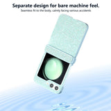 EIDERWOOD Samsung Galaxy Z Flip7 FE / Flip6 Læderbetrukket Glitrende Plastik Bagside Cover - Mint Grøn