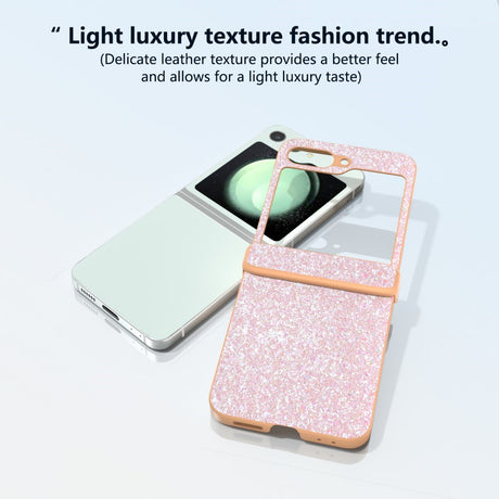EIDERWOOD Samsung Galaxy Z Flip6 Skinndeksel Glitrende plastbakdeksel - Peach Pink