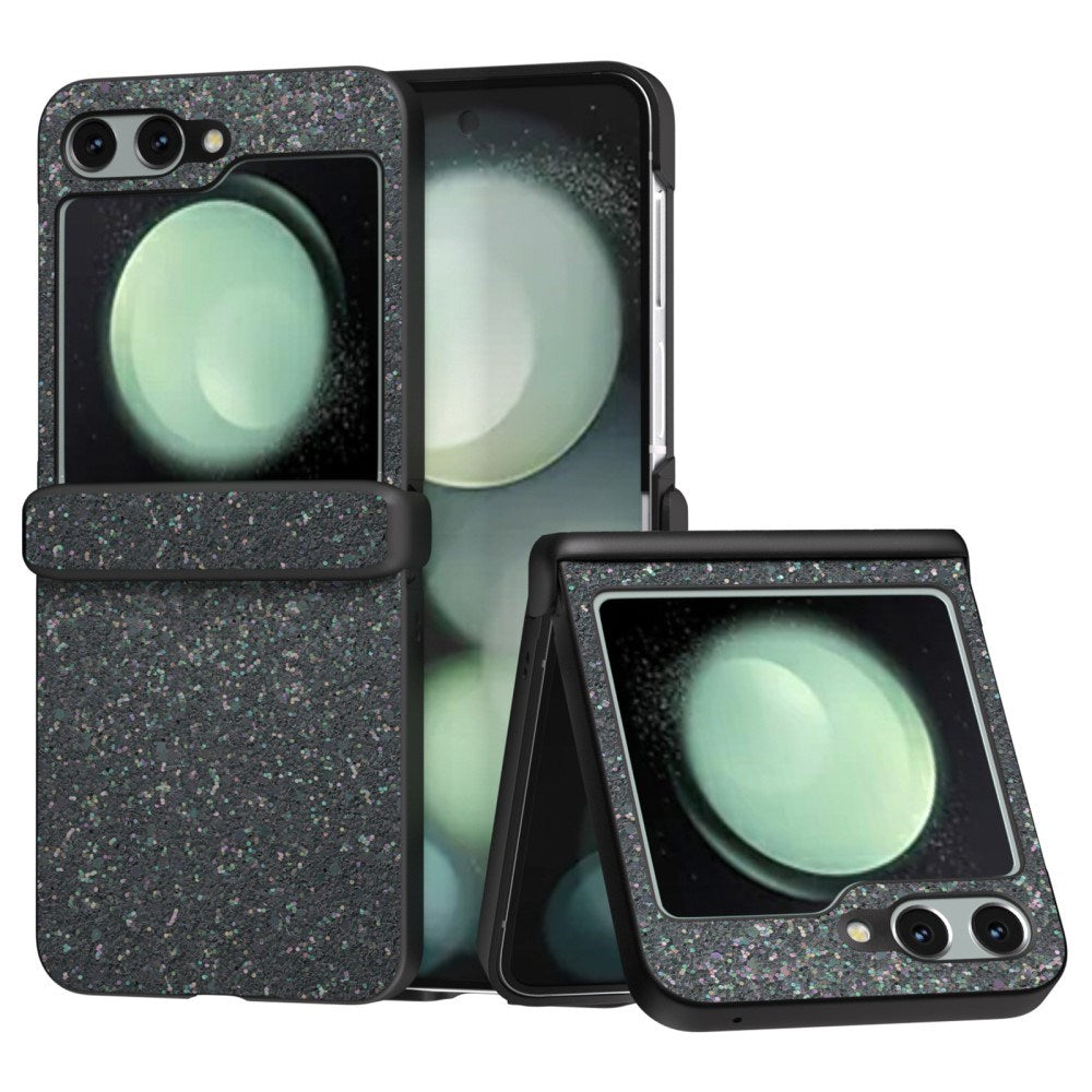 EIDERWOOD Samsung Galaxy Z Flip6 Skinndeksel Glitrende plastbakdeksel - Svart