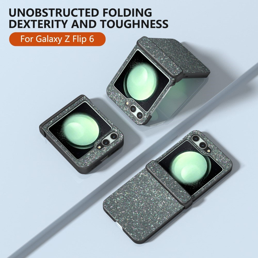 EIDERWOOD Samsung Galaxy Z Flip6 Skinndeksel Glitrende plastbakdeksel - Svart