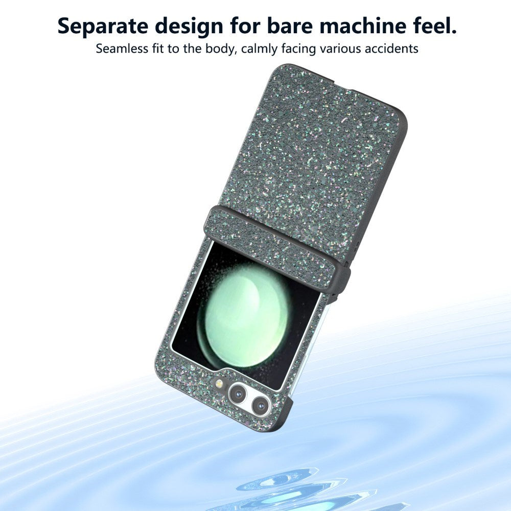 EIDERWOOD Samsung Galaxy Z Flip6 Skinndeksel Glitrende plastbakdeksel - Svart