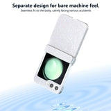 Samsung Galaxy Z Flip6 Skinndeksel Glitrende plastbakdeksel - Hvit