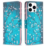 EIDERWOOD iPhone 16 Pro Leather Flip Cover m. Lommebok- og stativfunksjon - Tre med blomster