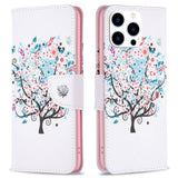 EIDERWOOD iPhone 16 Pro Leather Flip Cover m. Lommebok og stativfunksjon - Blomster Tre