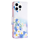 EIDERWOOD iPhone 16 Pro Leather Flip Cover m. Lommebok- og stativfunksjon - sommerfugl og blomster